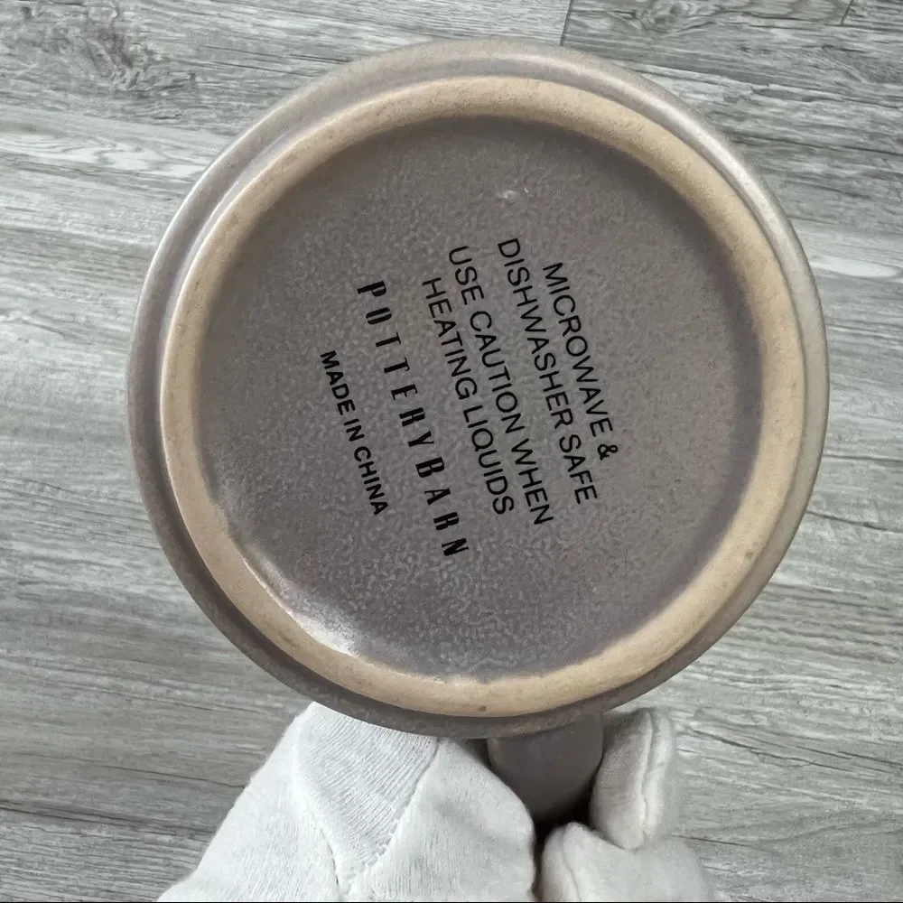 Pottery Barn Lavender Gray Coffee Mug